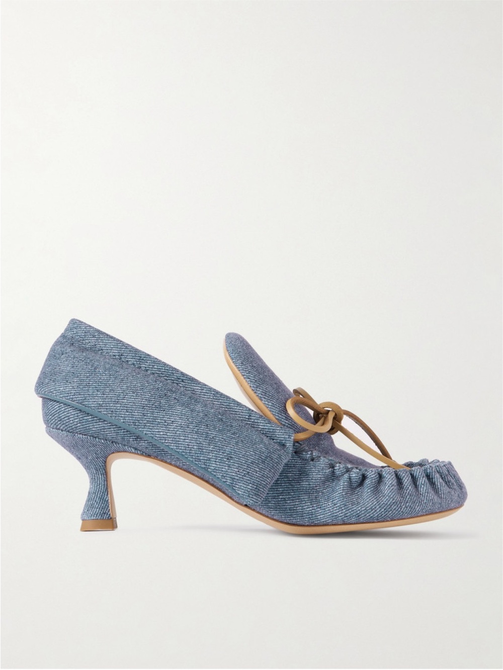 JW Anderson moccasin Blue Denim Kitten Heel Loafer